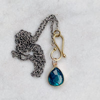 Neon Teal Kyanite Pendant
